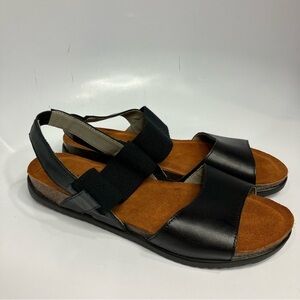 David Tate sandals black‎ leather size 10